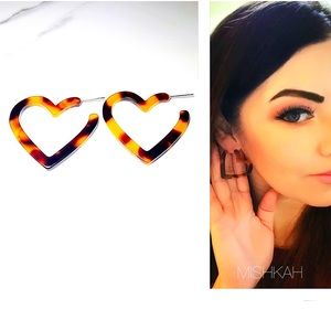 ❤️Heart Shaped Tortoise Acrylic Earrings